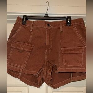 Wild Fable Brown Denim Cargo Shorts Ladies Large NWT